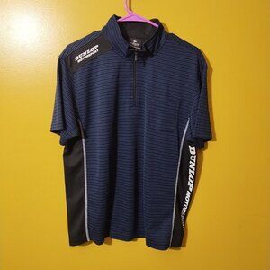 Vintage Dunlop Motorsports 1/4 Zip Polo L Racing Athletic